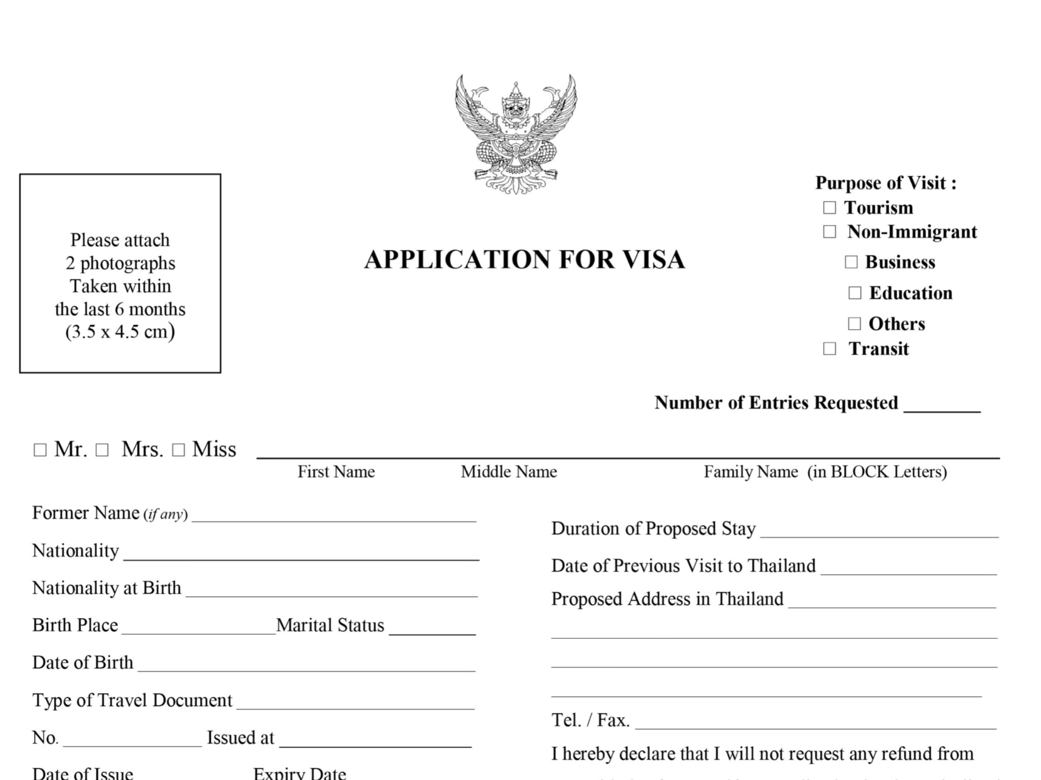 60 day tourist visa thailand